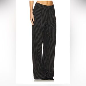 WOMEN’s EMPORIO ARMANI PINSTRIPED STYLISH BLACK WOOL‎ DRESS PANT MADE IN ITALY